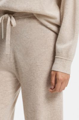 Knitted trousers in pure cashmere, Natural