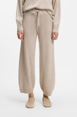 Knitted trousers in pure cashmere, Natural