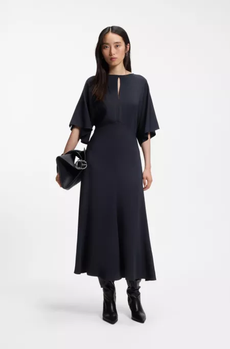 Robe longue en crêpe stretch pour le bureau