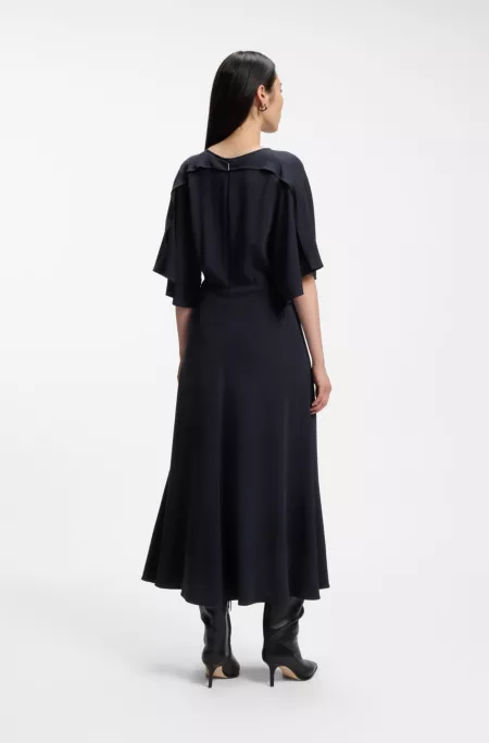 Robe longue en crêpe stretch pour le bureau