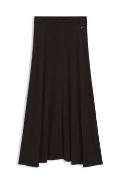 Maxi skirt in ribbed virgin wool