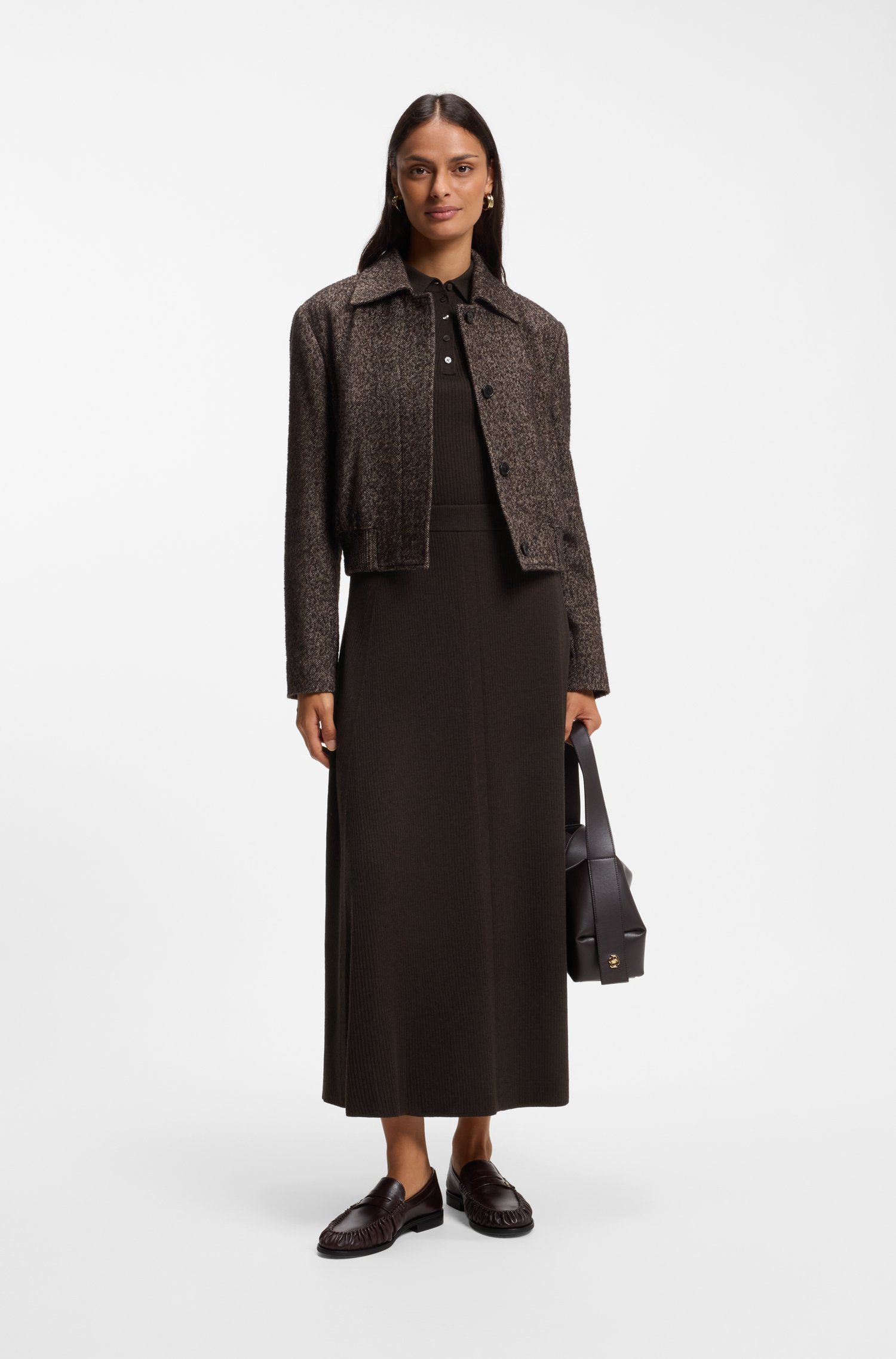 Boss Maxi skirt in ribbed virgin wool kjolar dam – bild 2