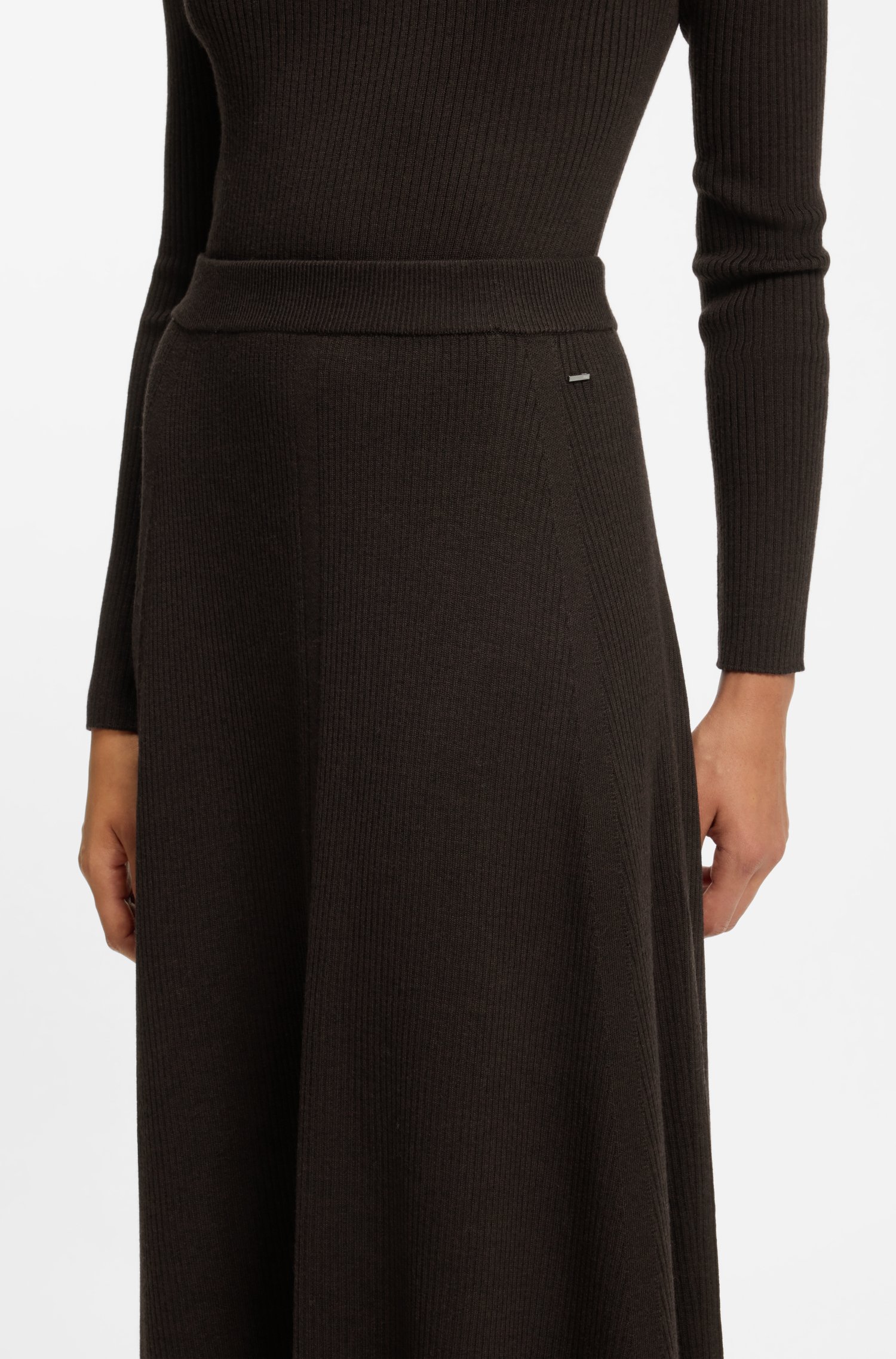 Boss Maxi skirt in ribbed virgin wool kjolar dam – bild 3