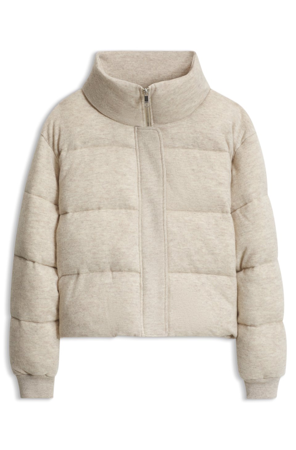 Padded bomber jacket in virgin wool with cashmere