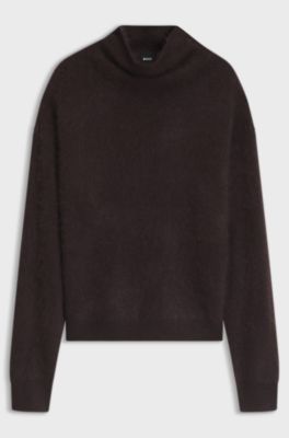 Virgin-wool-blend sweater, Brown