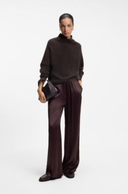 Virgin-wool-blend sweater, Brown