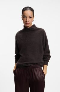 Virgin-wool-blend sweater, Brown