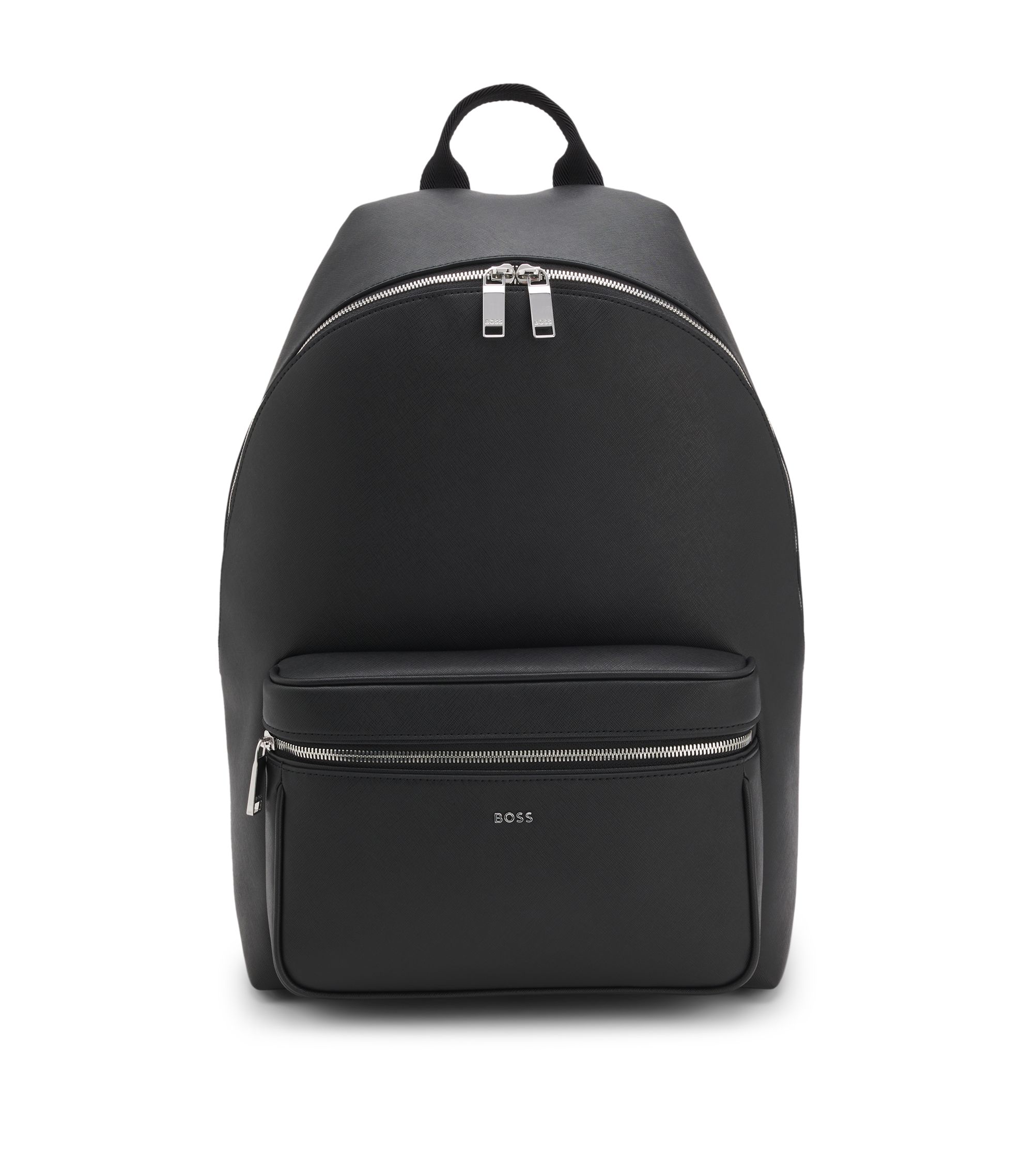 Strukturierter Rucksack mit poliertem Logo-Schriftzug