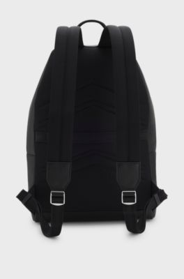 Zaino strutturato con scritta del logo elegante, Nero