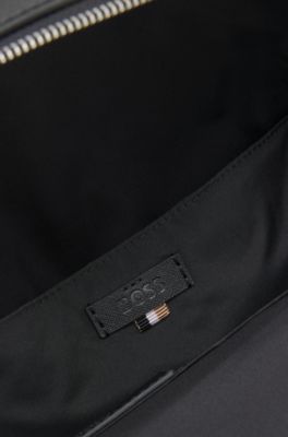 폴리시드 로고 레터링 스트럭처 백팩, 블랙