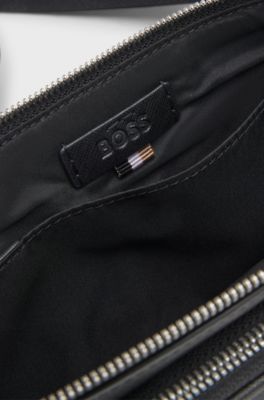 Slimline belt bag with logo lettering, Black
