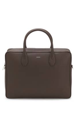 Grained document case with logo lettering