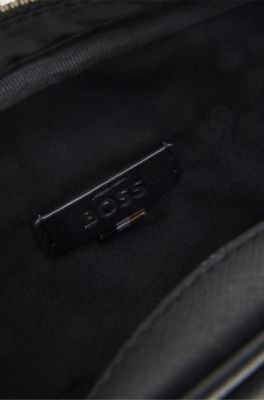 Reporter bag with silver-tone logo lettering, Black