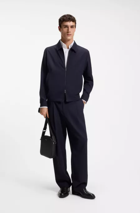 Reporter bag with silver-tone logo lettering