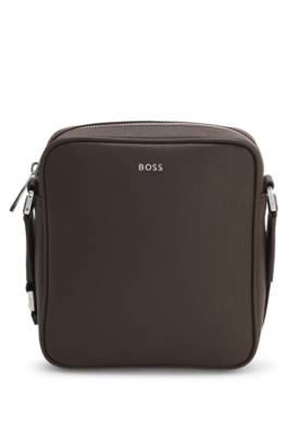 Reporter bag with silver-tone logo lettering