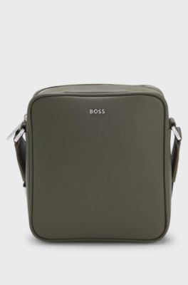 Reporter bag with silver-tone logo lettering, Dark Green