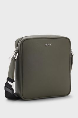 Reporter bag with silver-tone logo lettering, Dark Green