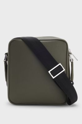 Reporter bag with silver-tone logo lettering, Dark Green