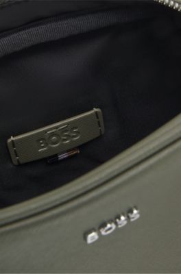 Reporter bag with silver-tone logo lettering, Dark Green