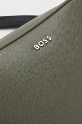 Reporter bag with silver-tone logo lettering, Dark Green