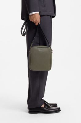 Reporter bag with silver-tone logo lettering, Dark Green