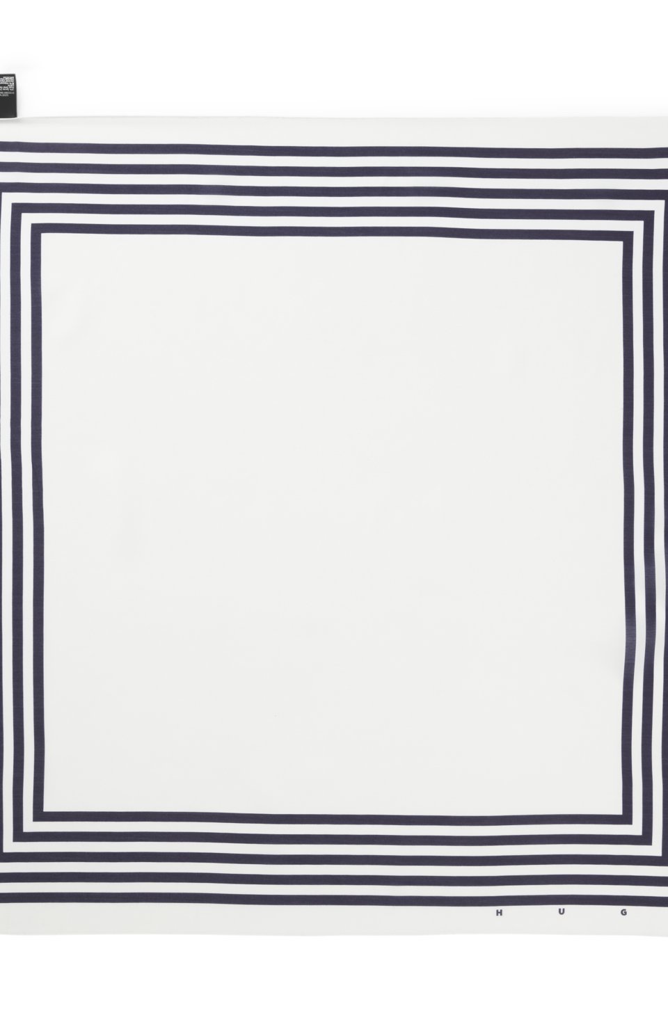 Striped-border bandana blended with silk