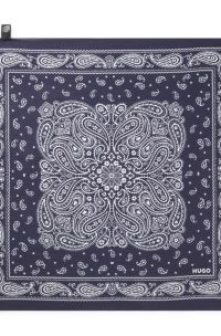 Paisley-print bandana blended with silk, Blue Patterned
