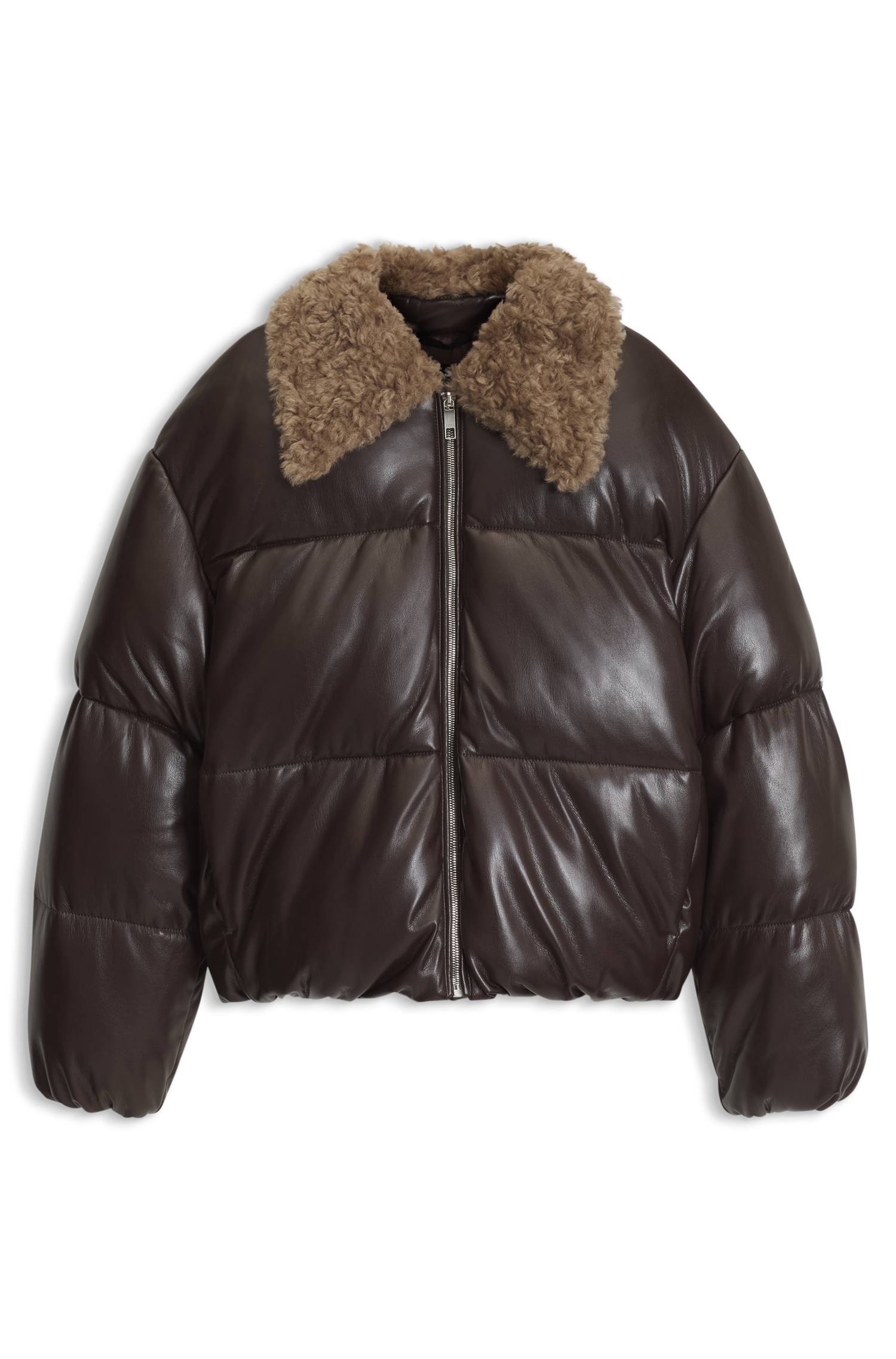 Boss Faux-leather bomber jacket with teddy collar jackor dam – bild 4
