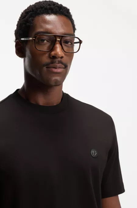 Mercerised-cotton T-shirt with Double B monogram