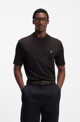 Camiseta de algod&oacute;n mercerizado con monograma Double&nbsp;B, Marr&oacute;n oscuro