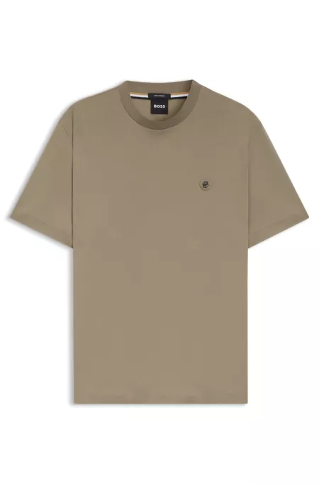 Mercerised-cotton T-shirt with Double B monogram