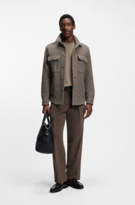 T-shirt in cotone mercerizzato con monogramma Double B, Marrone chiaro