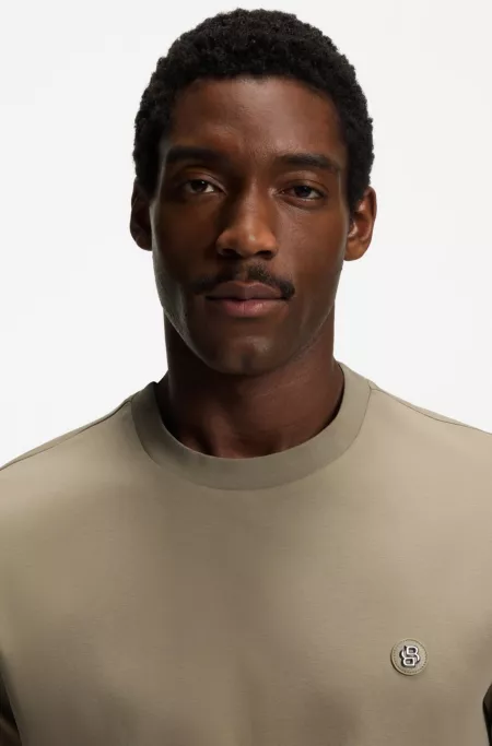 Mercerised-cotton T-shirt with Double B monogram