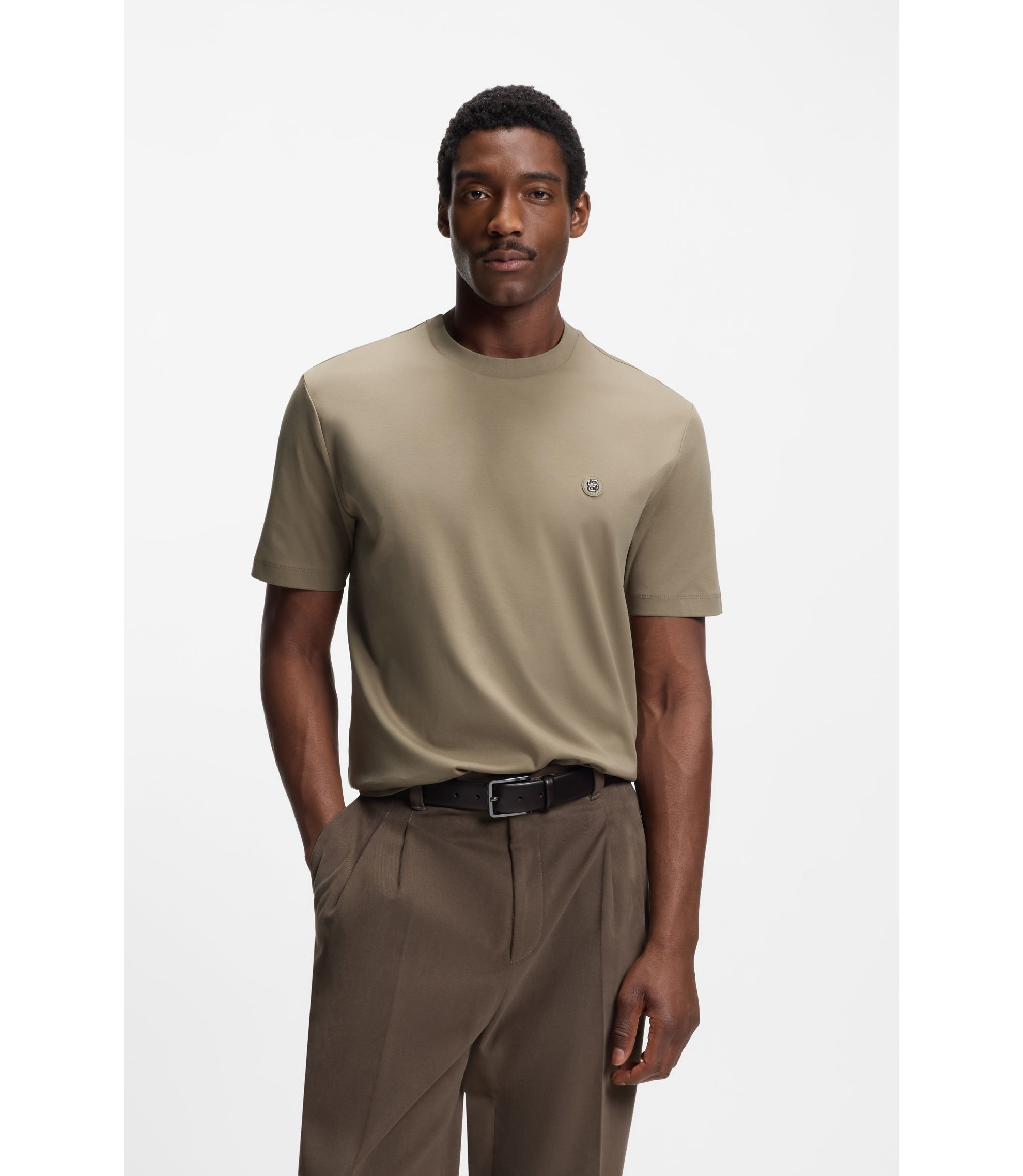 T-Shirt aus merzerisierter Baumwolle mit Double-B-Monogramm