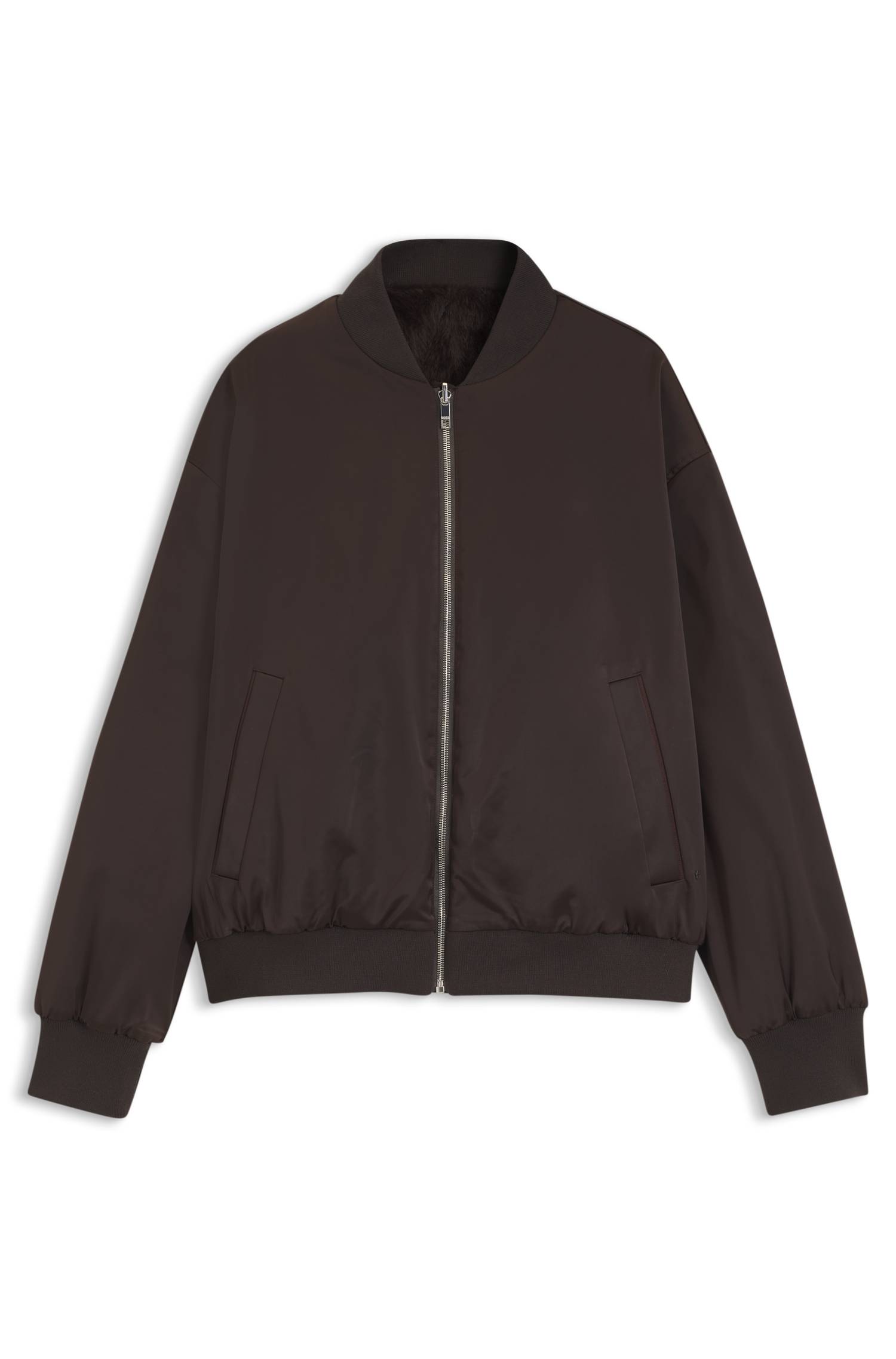 Boss Reversible relaxed-fit bomber in satin and faux fur jackor dam – bild 4