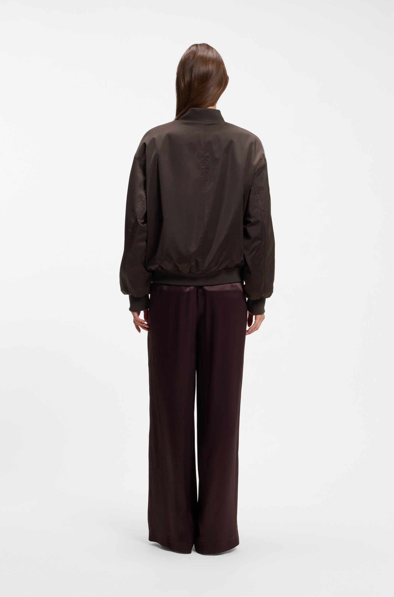 Boss Reversible relaxed-fit bomber in satin and faux fur jackor dam – bild 2