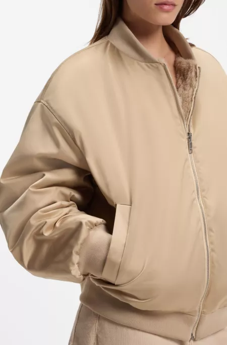 Veste Relaxed réversible en satin et en fourrure synthétique
