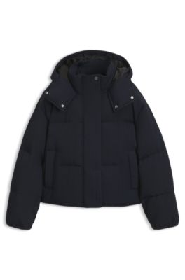 Boxy water-repellent jacket with corduroy texture, Dark Blue