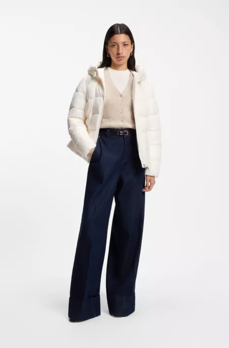 Wasserabweisende wattierte Jacke mit verstellbarer Taille