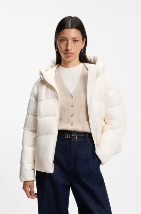 Wasserabweisende wattierte Jacke mit verstellbarer Taille