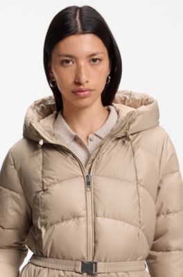 Water-repellent puffer jacket , Beige