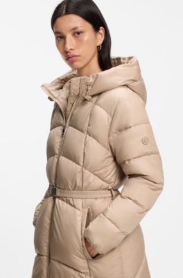 Water-repellent puffer jacket , Beige