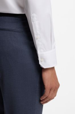 Regular-fit shirt in easy-iron cotton twill, White