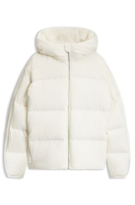 Short down-filled jacket with batwing sleeves, Natural