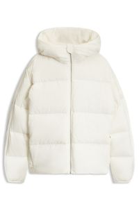 Short down-filled jacket with batwing sleeves, Natural