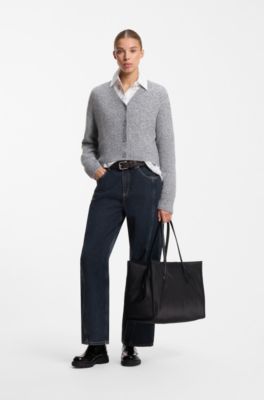 Barrel-fit jeans in rigid indigo denim, Dark Blue