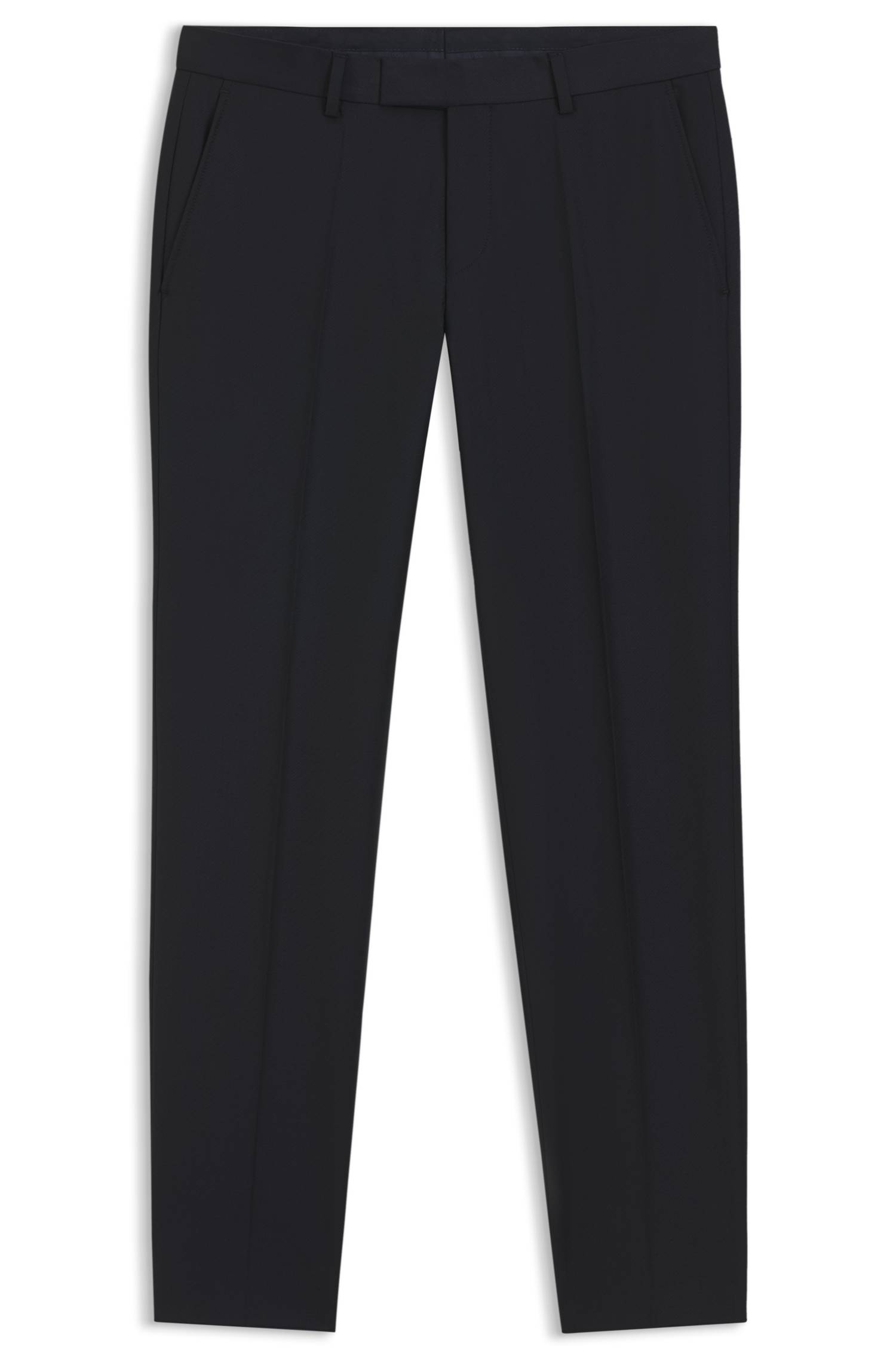 Boss Slim-fit trousers in micro-patterned stretch wool byxor herr – bild 4