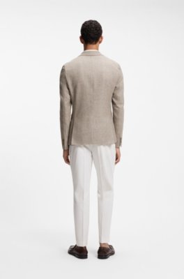 Boss Slim-fit blazer in a patterned virgin-wool blend herr – bild 2