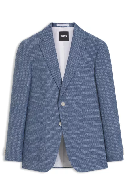 Blazer Slim en mélange de laine vierge à motif