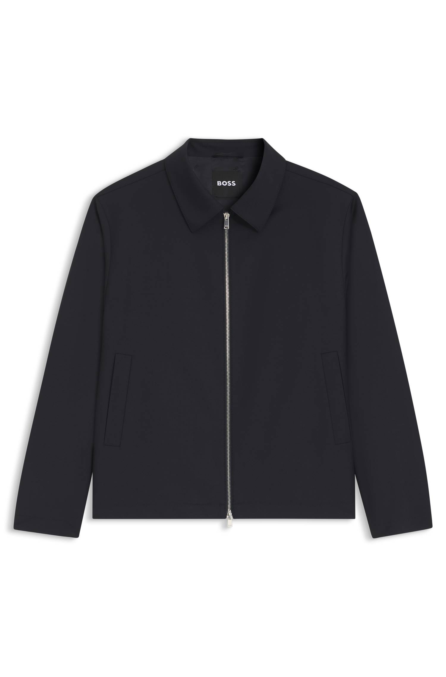 Boss Slim-fit jacket in patterned stretch wool jackor herr – bild 4